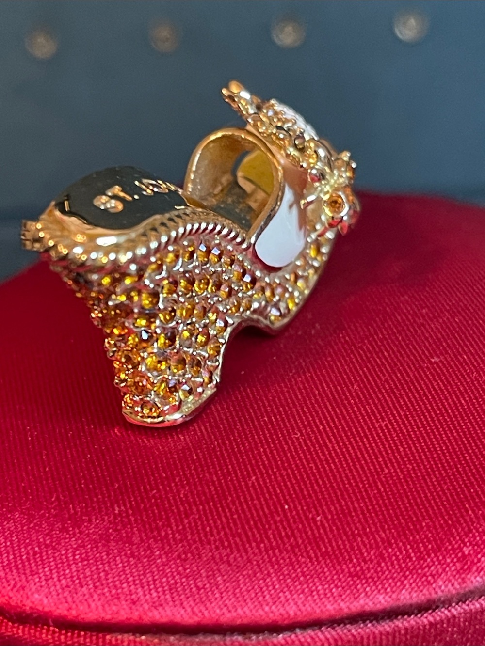 Vintage St. John 24K Gold Electroplated Austrian Crystal Wedge Shoe Brooch - Picture 4 of 13